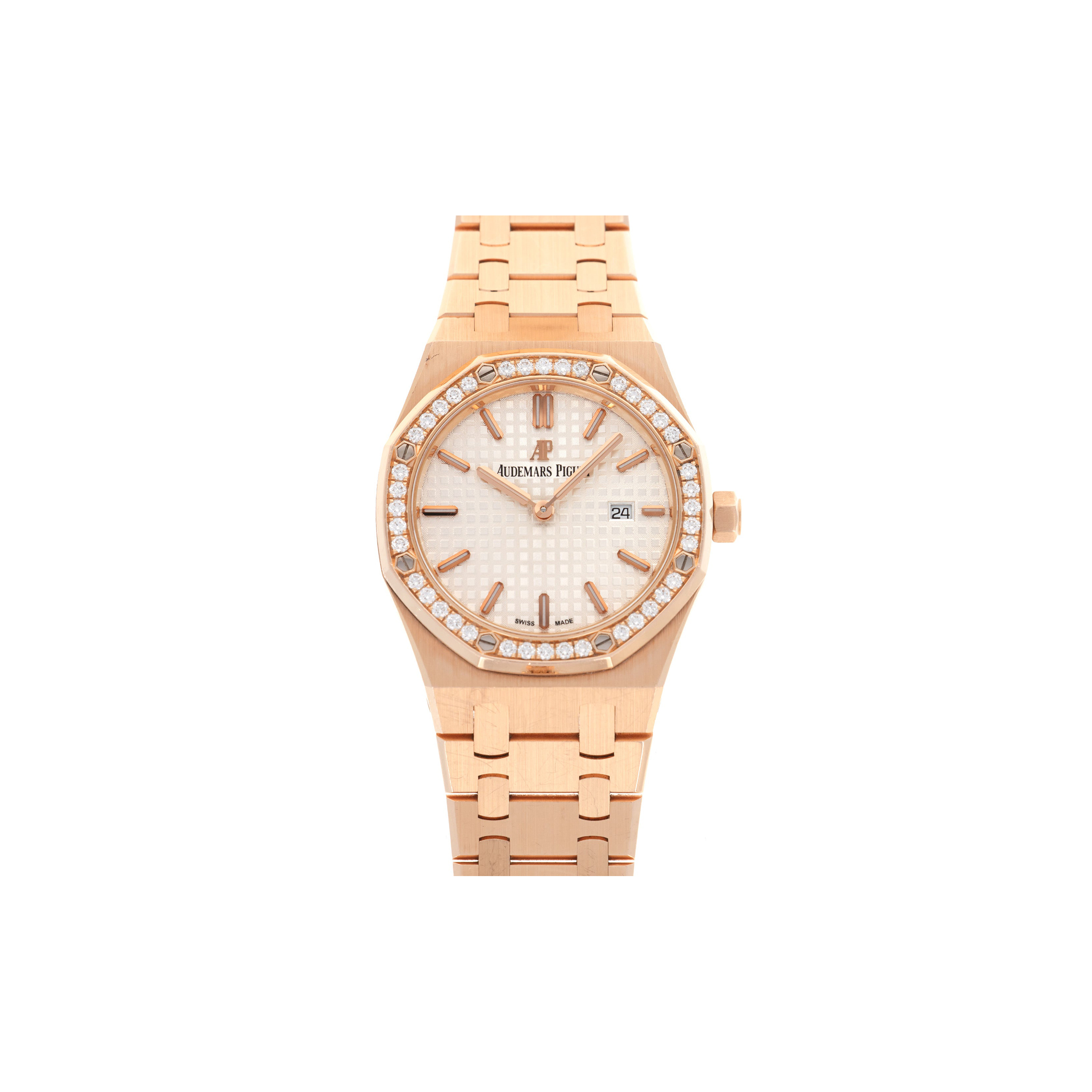 audemars P*g*et rose gold royal oak diamond watch 67651or.zz.1261or.01